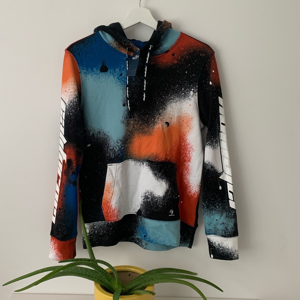 SOLD
NWT Hollister Blue, Black, Orange, White Graphic Hoodie